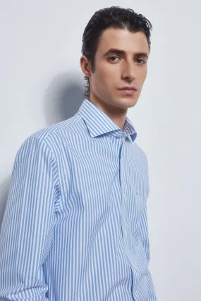 Striped dress shirt, non-iron + anti-stain