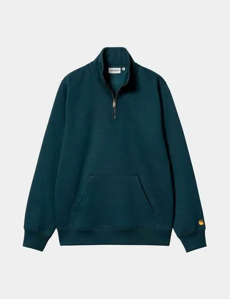 Sudadera CARHARTT CHASE NECK ZIP - Duck Blue / Gold