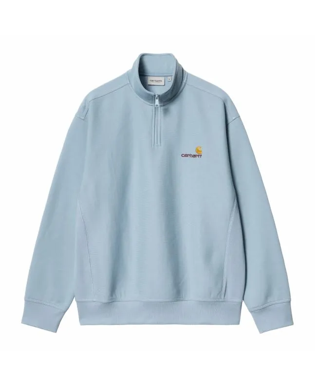 Sudadera con cremallera parcial Carhartt WIP American Script Frosted Blue