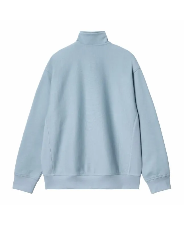 Sudadera con cremallera parcial Carhartt WIP American Script Frosted Blue