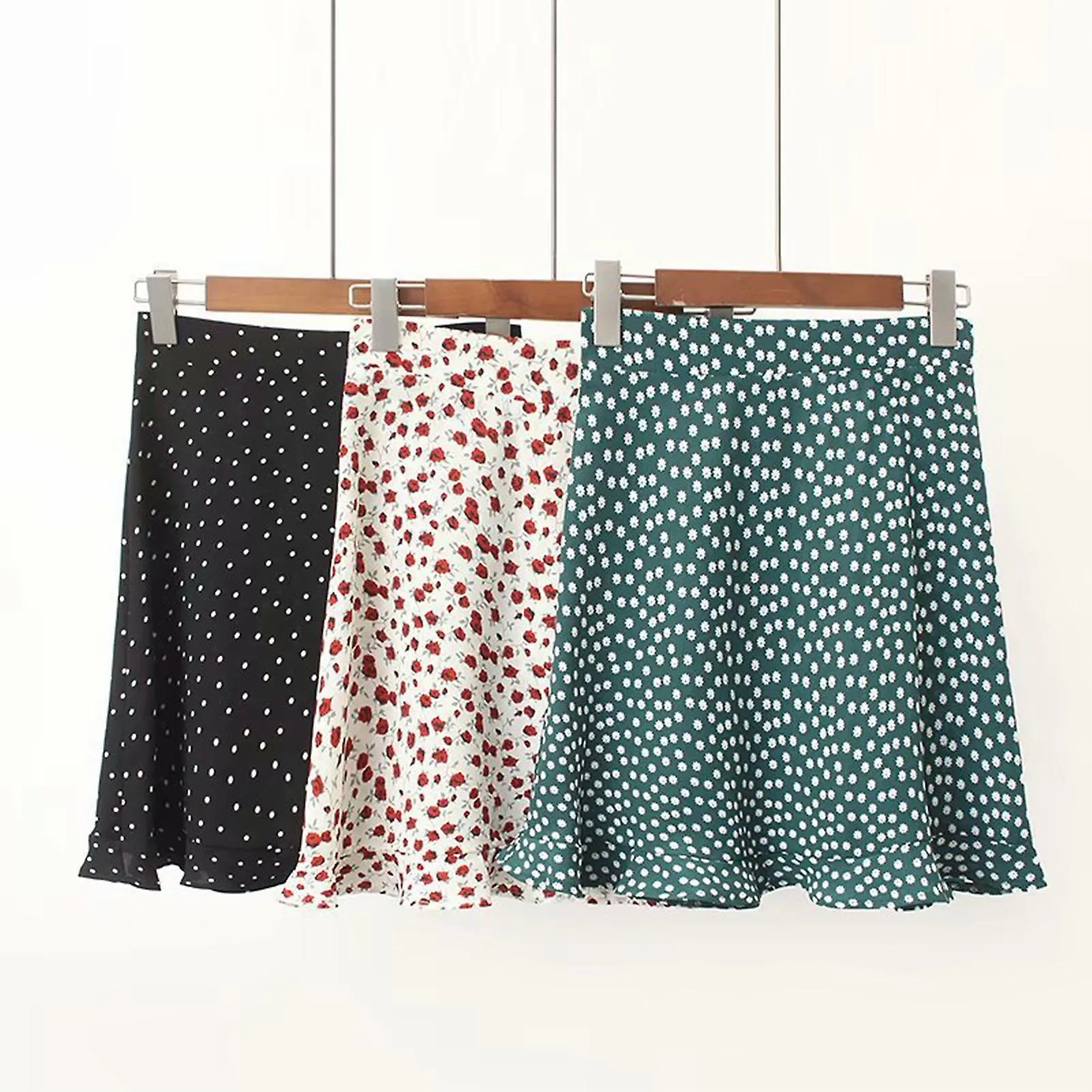 Summer Floral Print Mini Skirt Retro Loose Stretchy Soft Fabric Mini Skirts For Street Going Out Dating Shopping