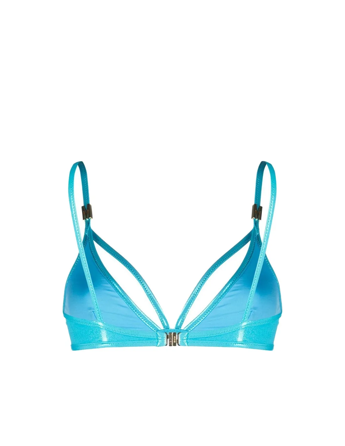 Top bikini azul metalizado