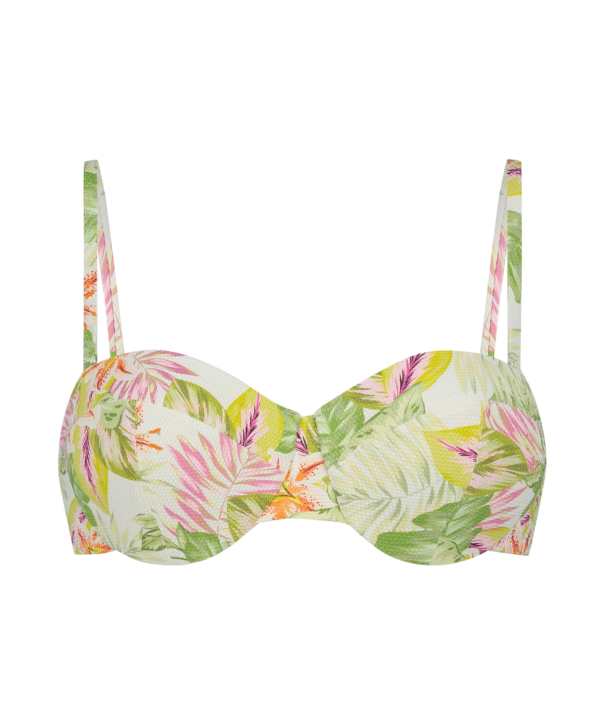 Top de bikini push-up Tropics Copa A - E - Blanco