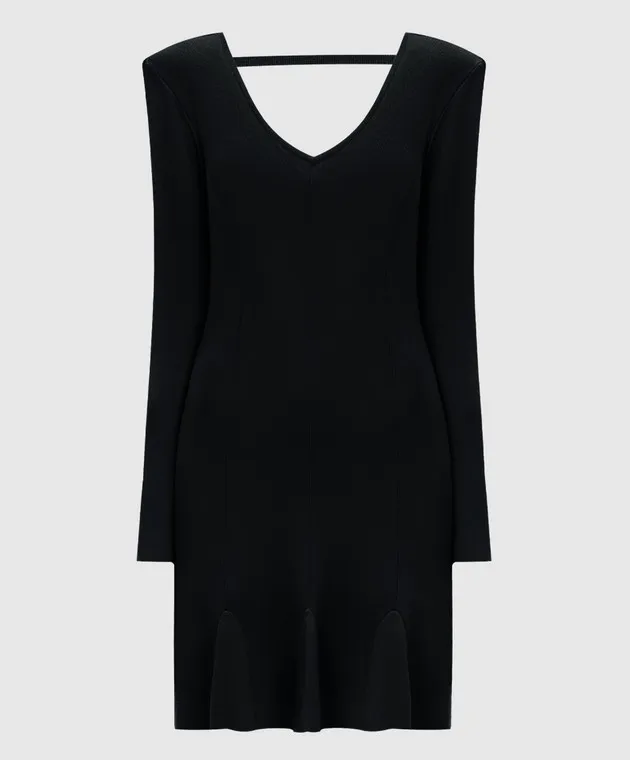 Twinset Actitude Black mini dress with accent shoulders