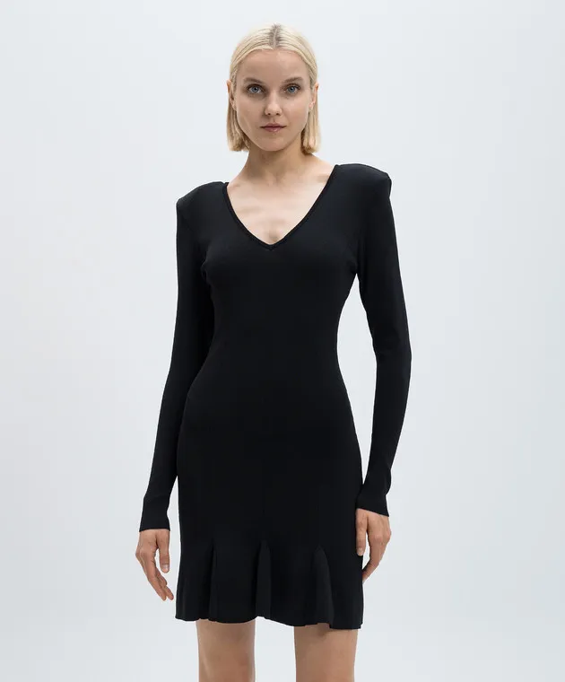 Twinset Actitude Black mini dress with accent shoulders