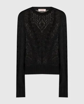 Twinset Black openwork sweater in a pattern