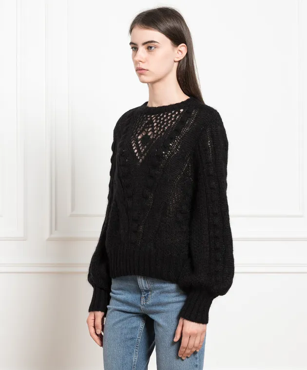 Twinset Black openwork sweater in a pattern