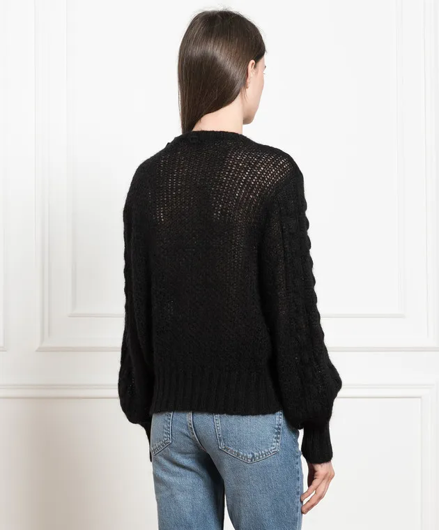 Twinset Black openwork sweater in a pattern