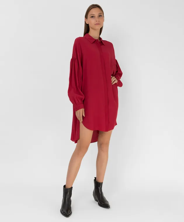 Twinset Light burgundy tunic dress with slits