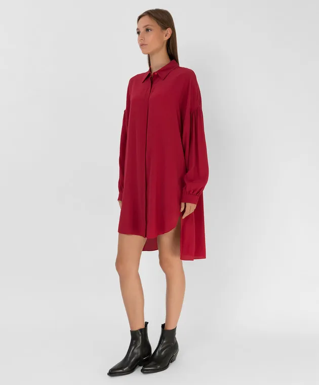 Twinset Light burgundy tunic dress with slits