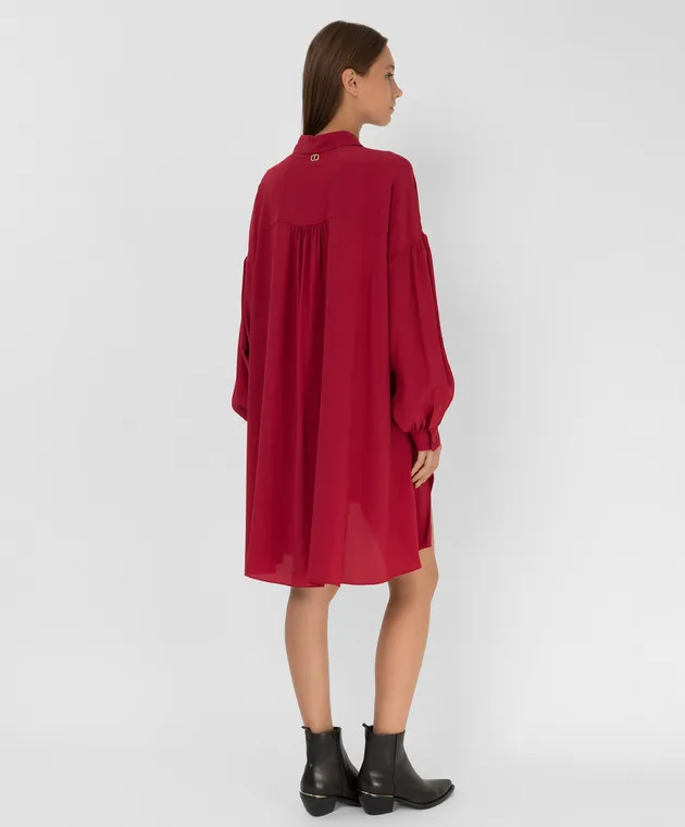 Twinset Light burgundy tunic dress with slits