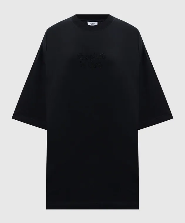 Vetements Black t-shirt with crystals