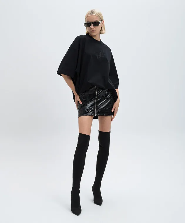 Vetements Black t-shirt with crystals