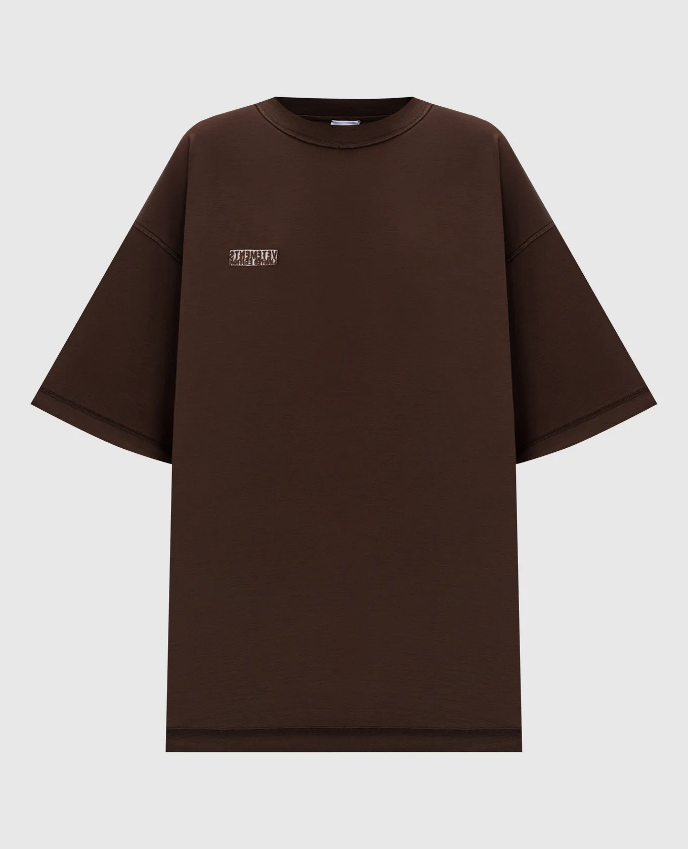 Vetements Brown t-shirt with a reverse effect