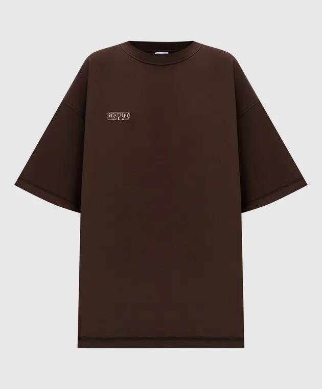 Vetements Brown t-shirt with a reverse effect