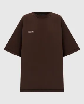 Vetements Brown t-shirt with a reverse effect