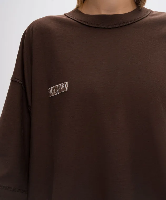 Vetements Brown t-shirt with a reverse effect