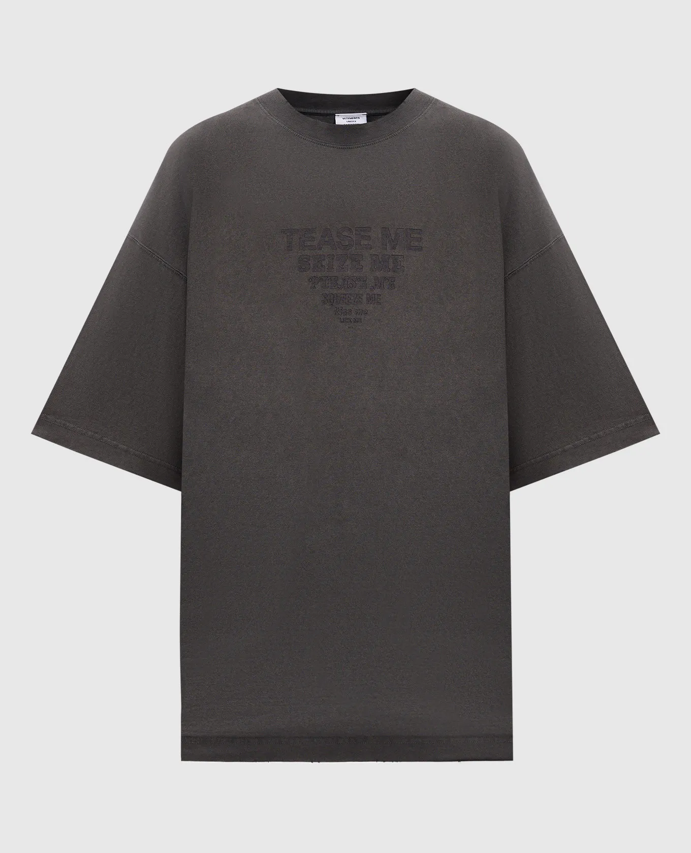 Vetements Gray t-shirt with logo embroidery