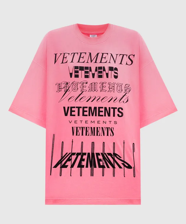 Vetements Pink t-shirt with a print