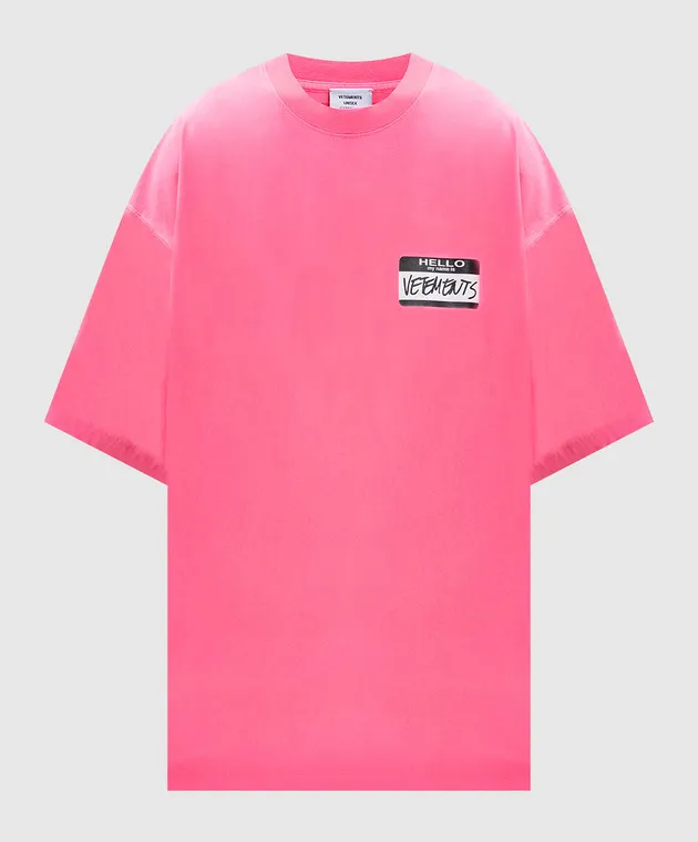 Vetements Pink t-shirt with logo