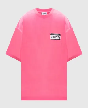 Vetements Pink t-shirt with logo