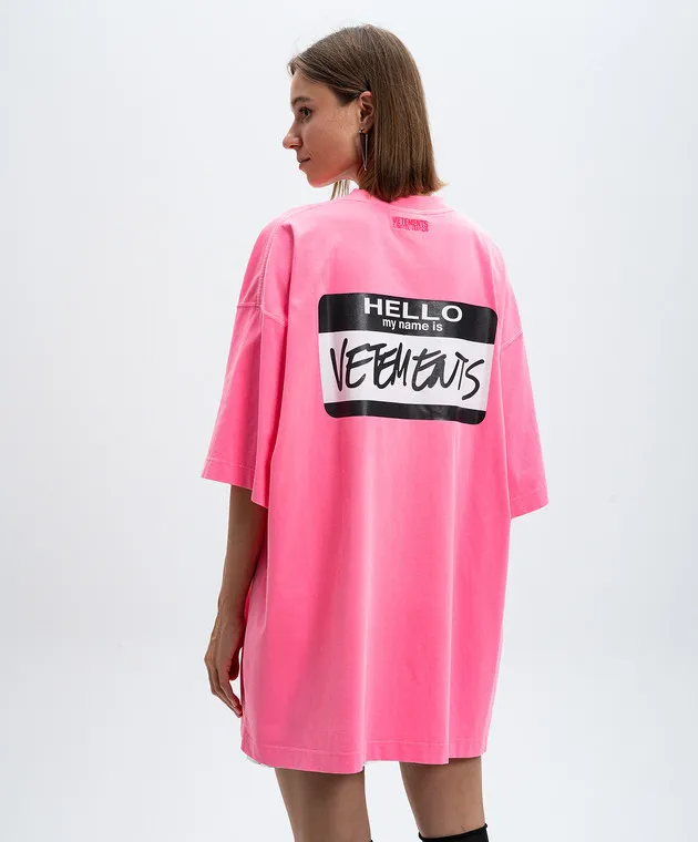 Vetements Pink t-shirt with logo