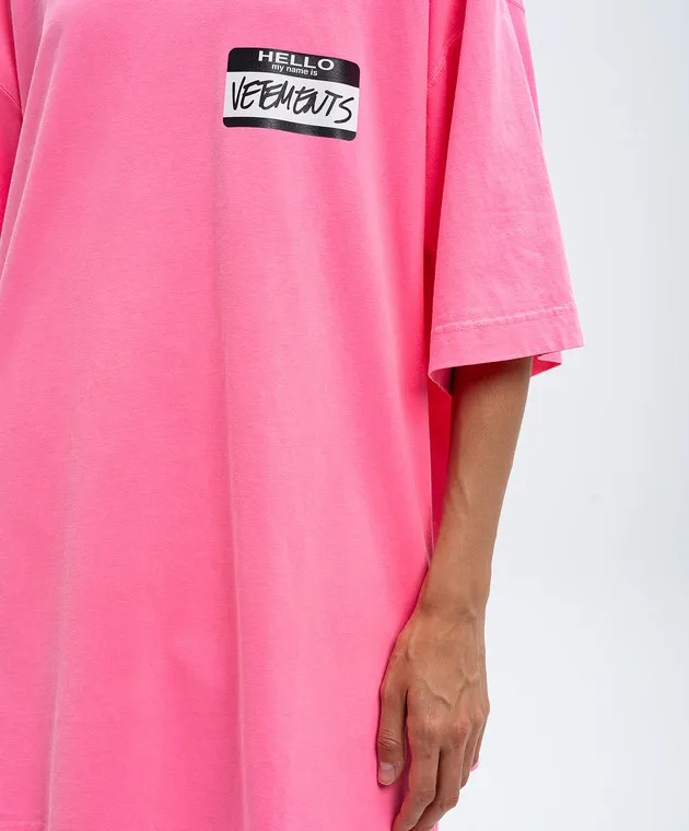 Vetements Pink t-shirt with logo