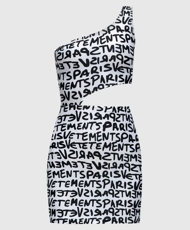 Vetements White mini dress with logo print