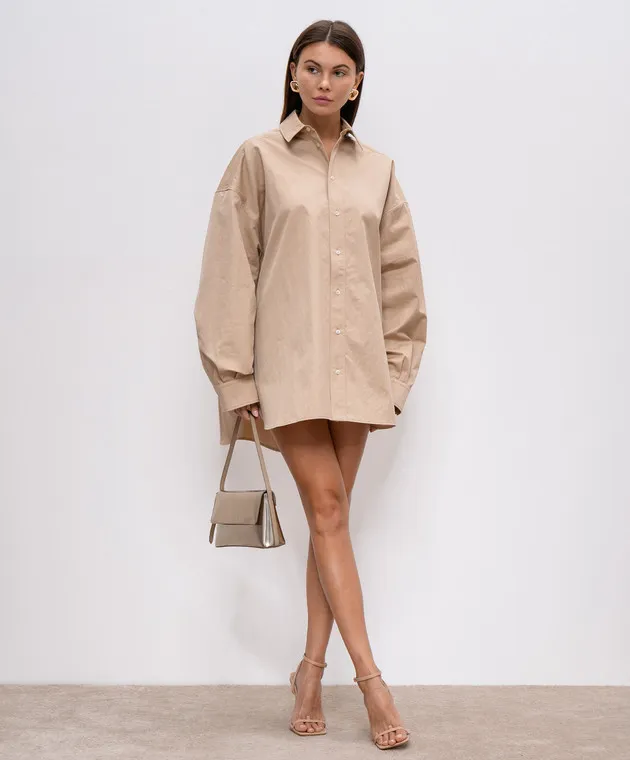 WARDROBE.NYC Beige shirt dress of a free cut