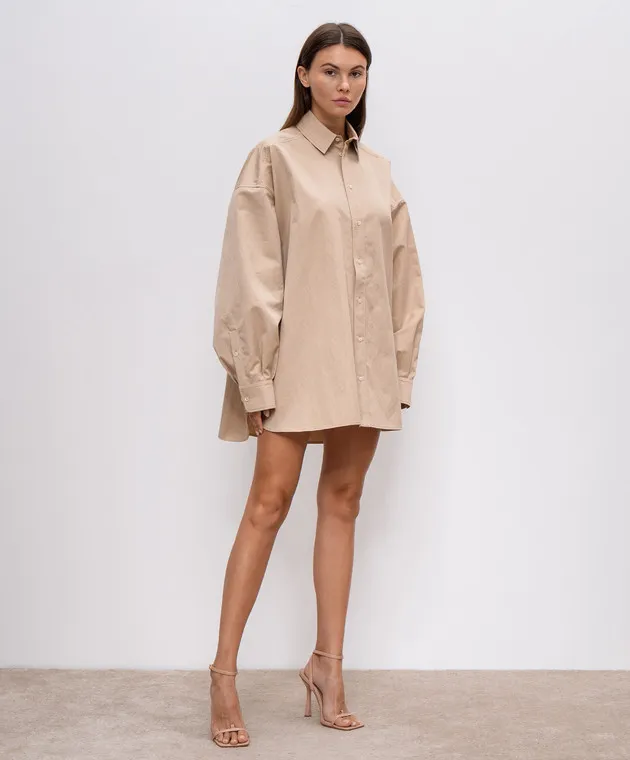 WARDROBE.NYC Beige shirt dress of a free cut