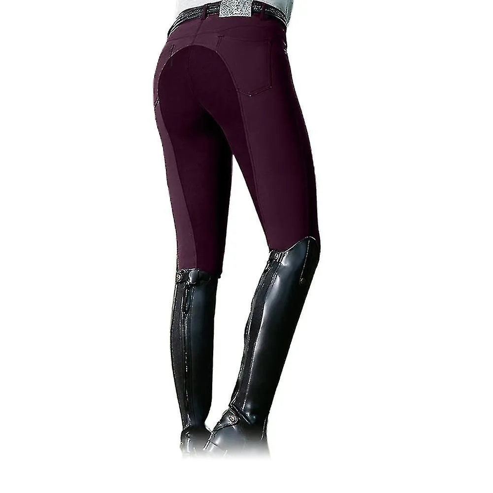 Women High Waist Elastic Equestrian Pants Horse Racing Skinny Trousers