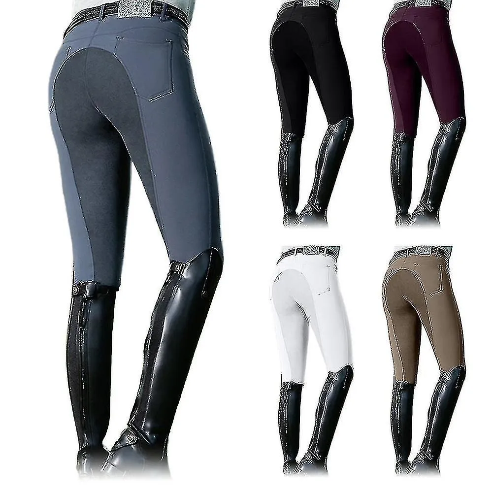 Women High Waist Elastic Equestrian Pants Horse Racing Skinny Trousers