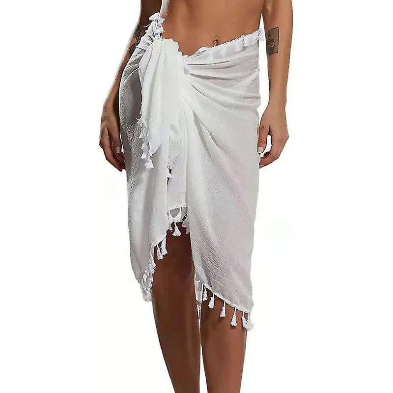 Women Tassel Beach Towel Bikinis Cover-ups Swimwear Wrap Short Skirt Sarongs Scarf Bathing Suit Beachwear Swimsuit Dropshipping