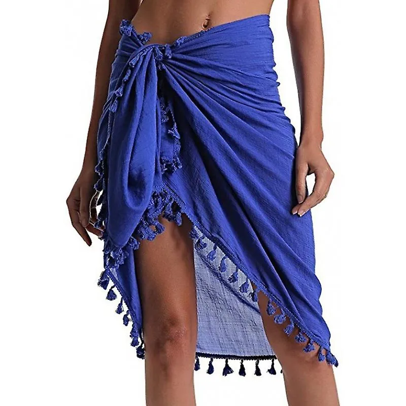 Women Tassel Beach Towel Bikinis Cover-ups Swimwear Wrap Short Skirt Sarongs Scarf Bathing Suit Beachwear Swimsuit Dropshipping