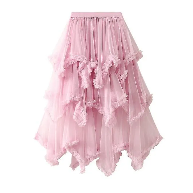 Women's Tutu Skirt Tulle Mesh Layered Midi Skirt