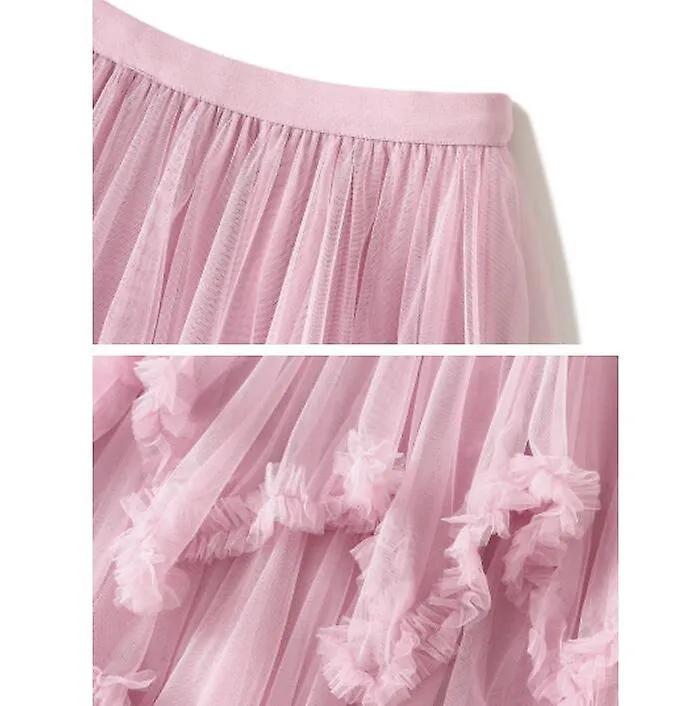 Women's Tutu Skirt Tulle Mesh Layered Midi Skirt