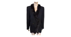 YVES SAINT LAURENT Chaquetas T.fr 40 Piel Negro 