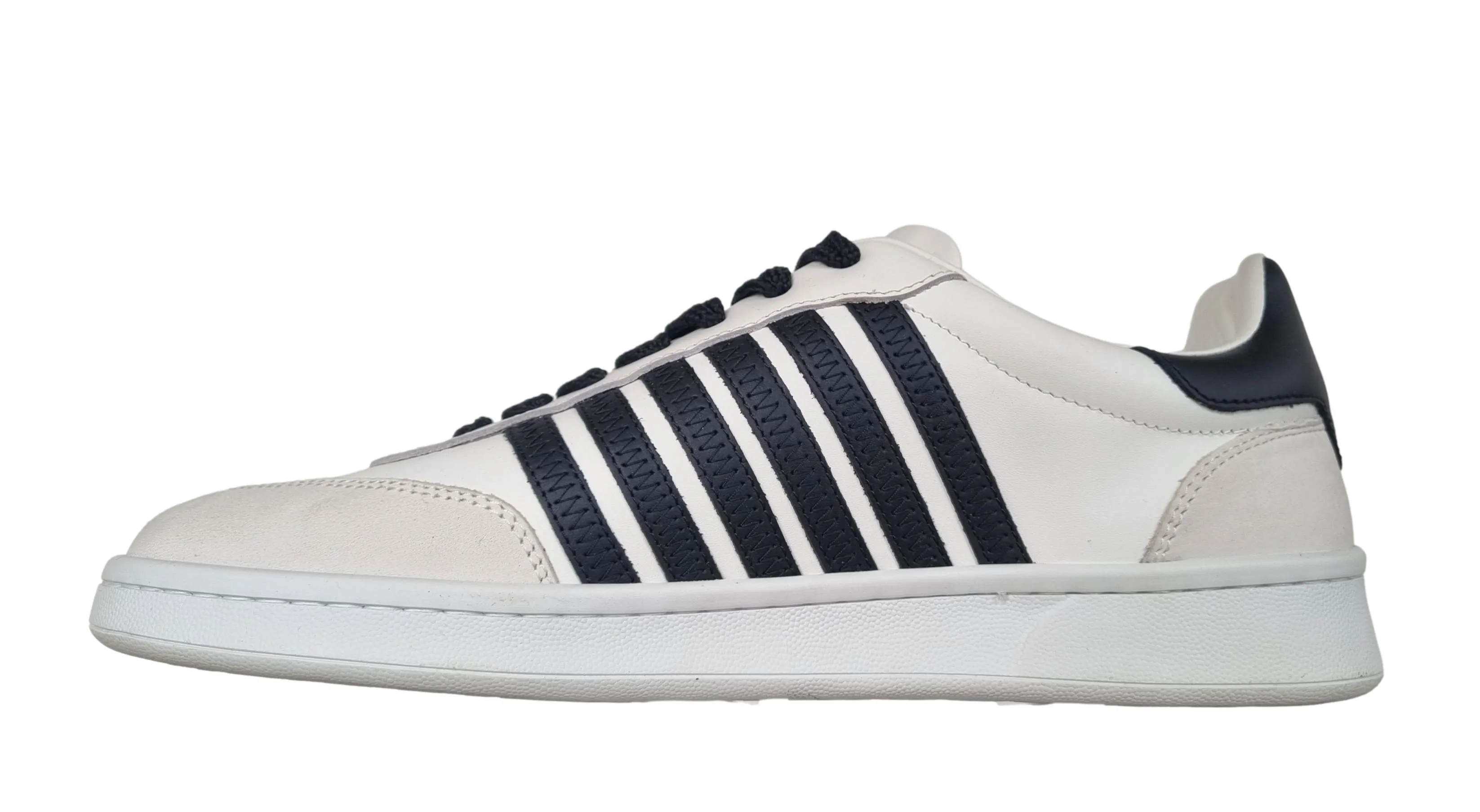Zapatos deportivos de hombre DSQUARED2 en piel BOXER M1365 blanco y negro 43