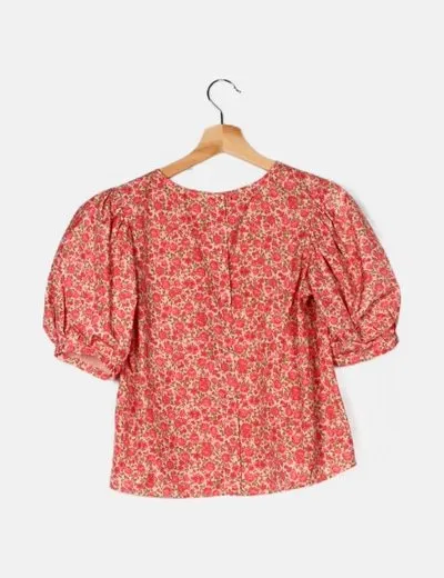 Zara Blusa rosa print floral