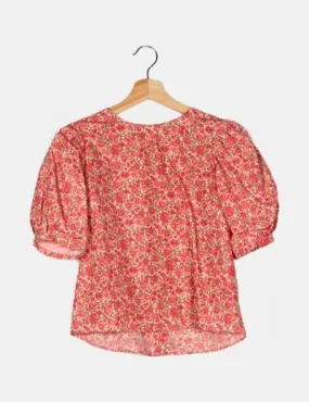 Zara Blusa rosa print floral