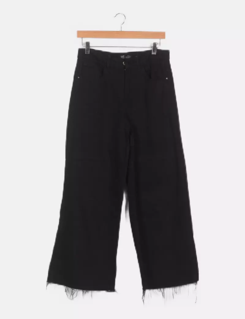 Zara Pantalón denim negro recto