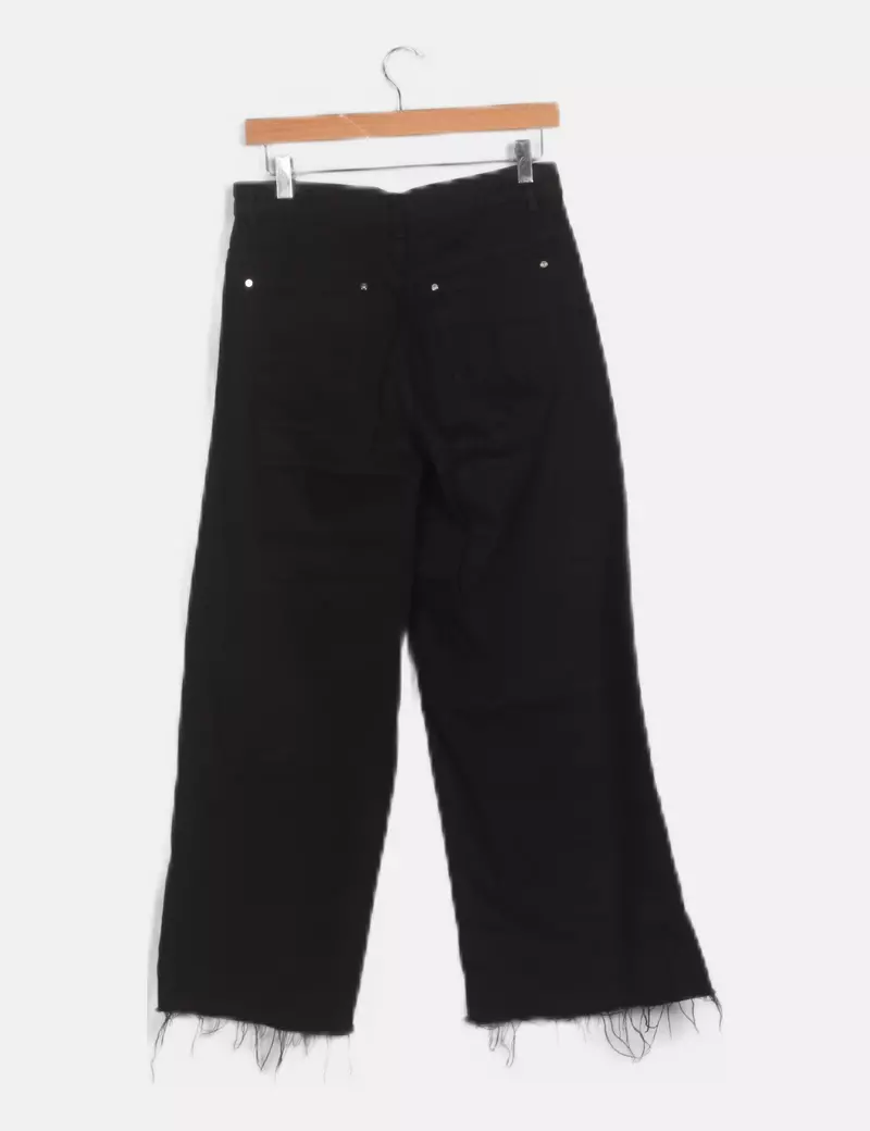 Zara Pantalón denim negro recto